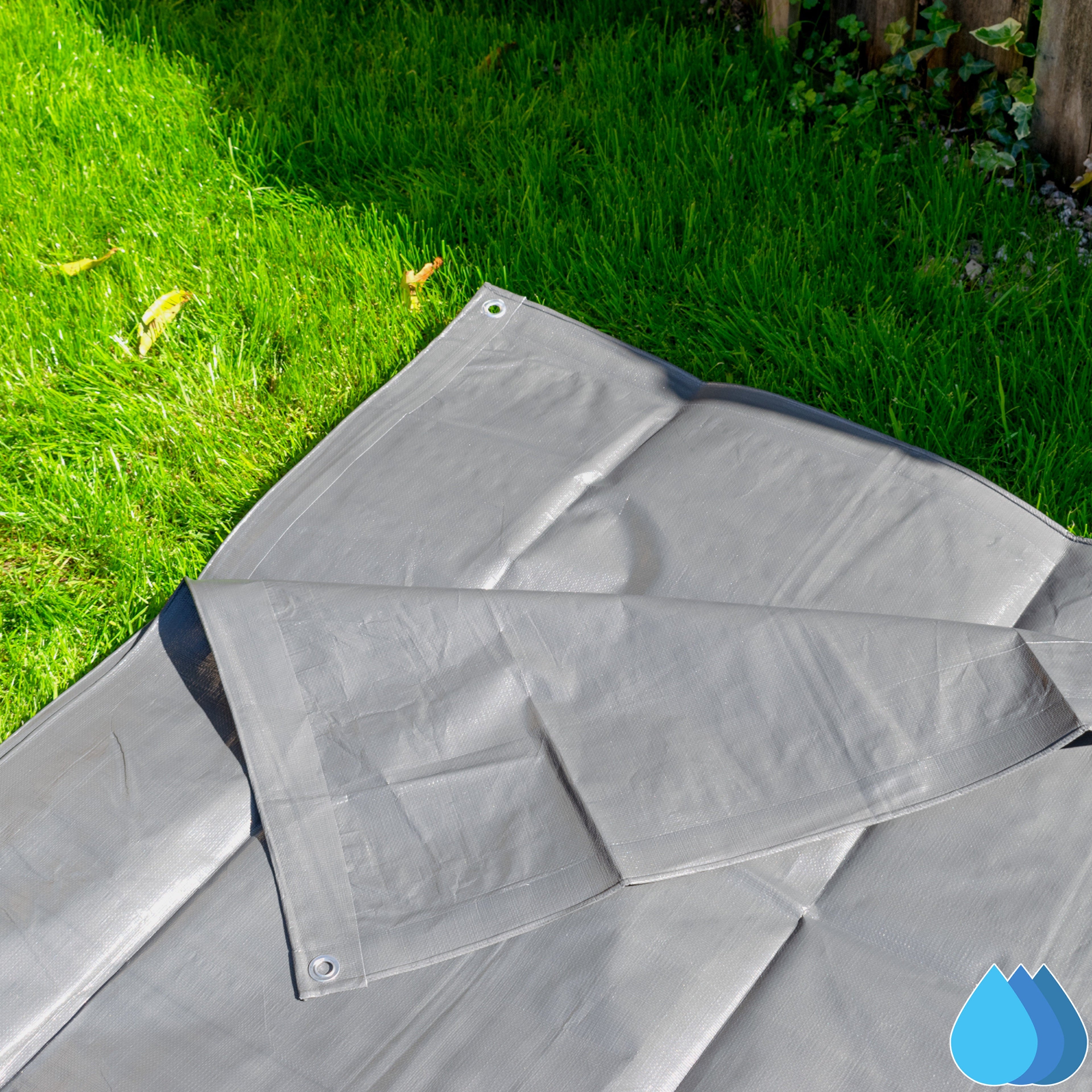 1.5m x 2m Grey Tarpaulins, L-Grade 200 GSM-4