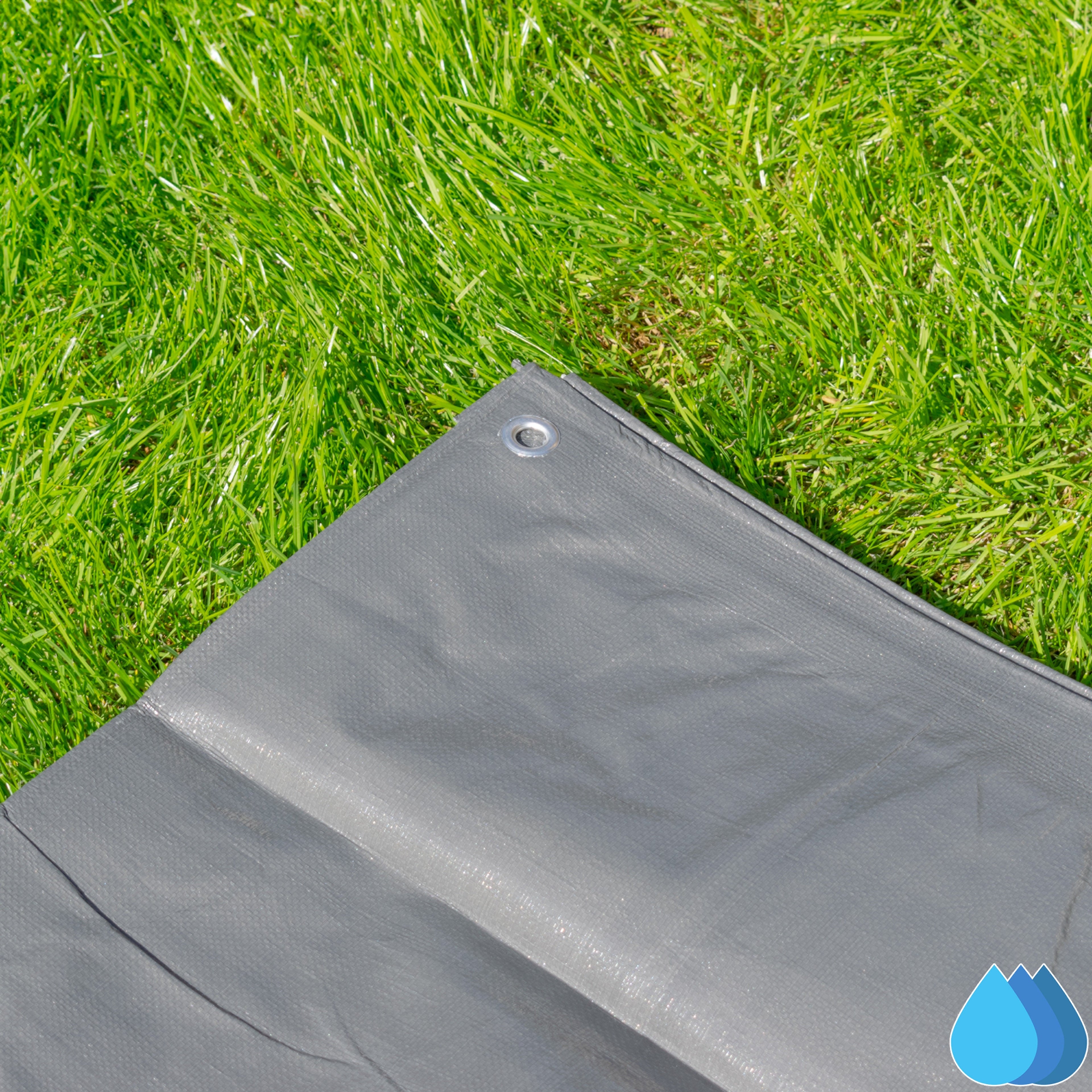 1.5m x 2m Grey Tarpaulins, L-Grade 200 GSM-2