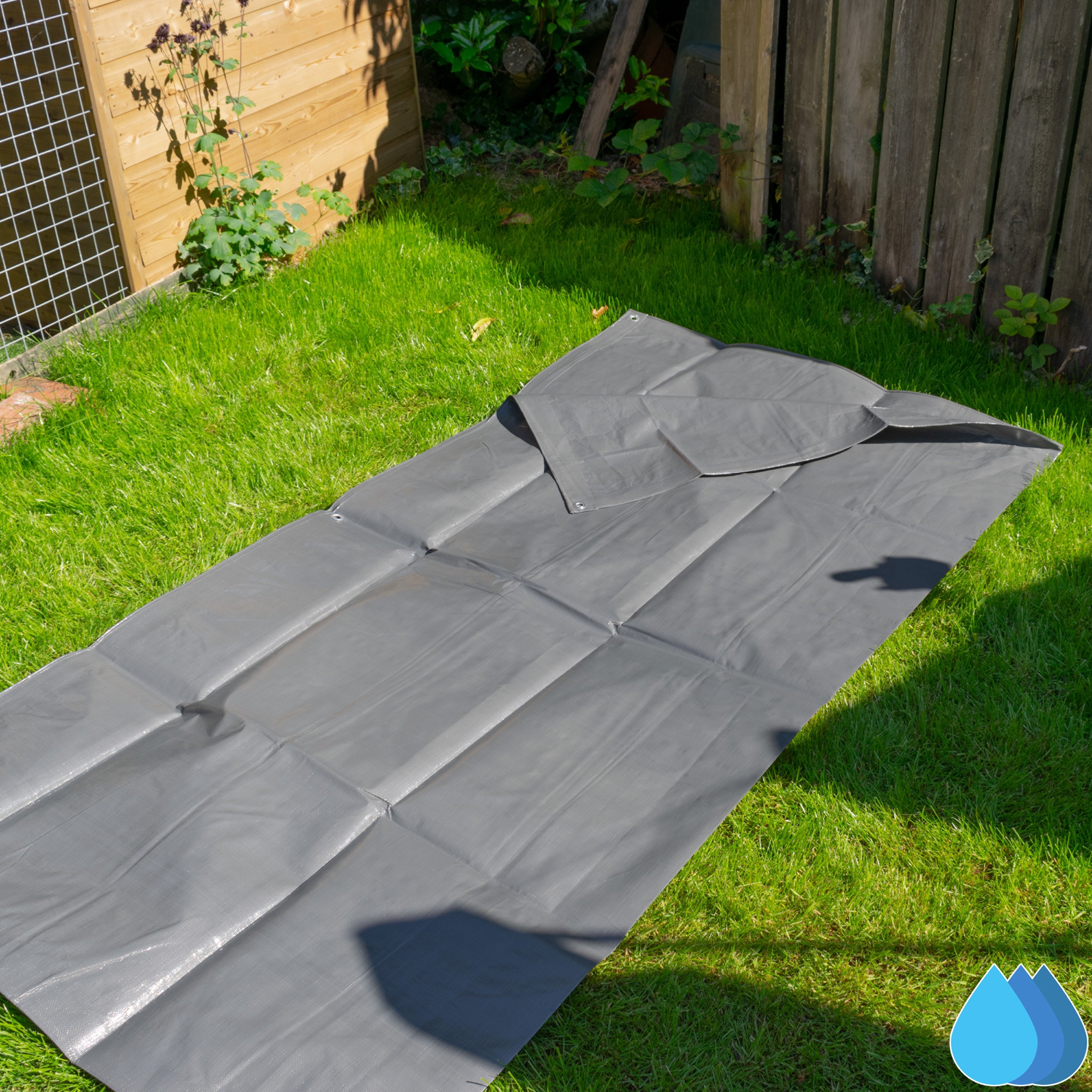 1.5m x 2m Grey Tarpaulins, L-Grade 200 GSM-3