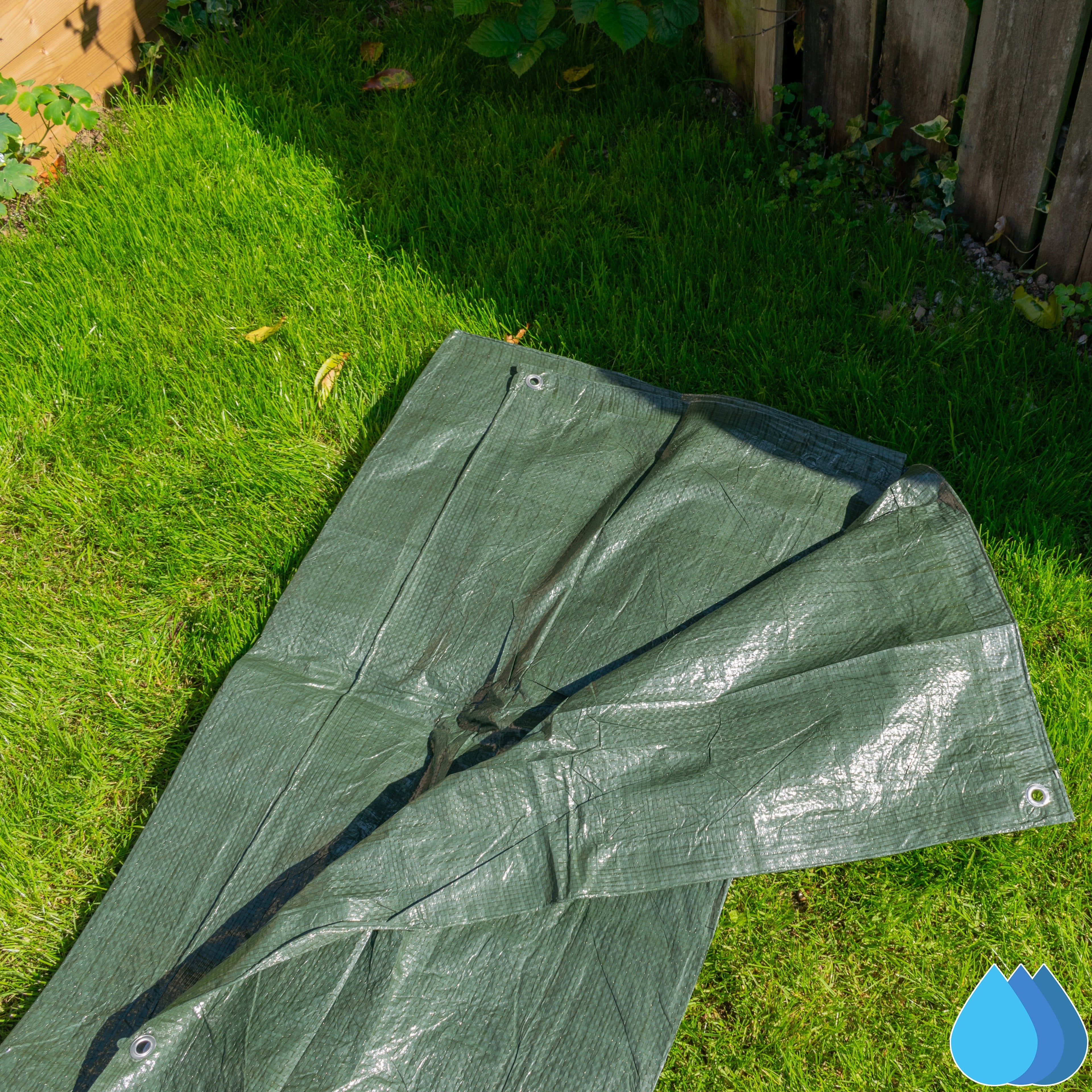 1.5m x 2m Green Tarpaulins, S-Grade 50 GSM-2
