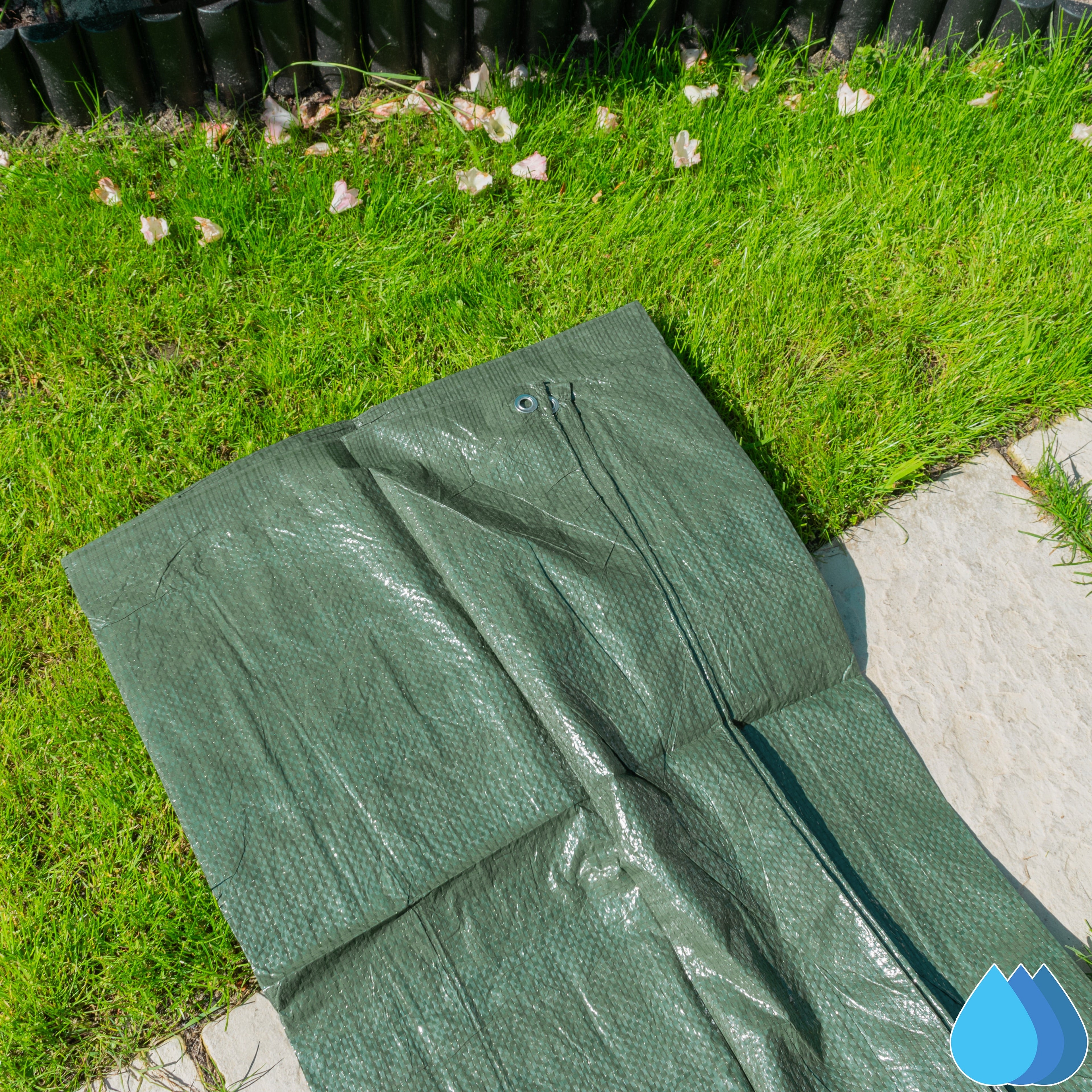 1.5m x 2m Green Tarpaulins, S-Grade 50 GSM-3