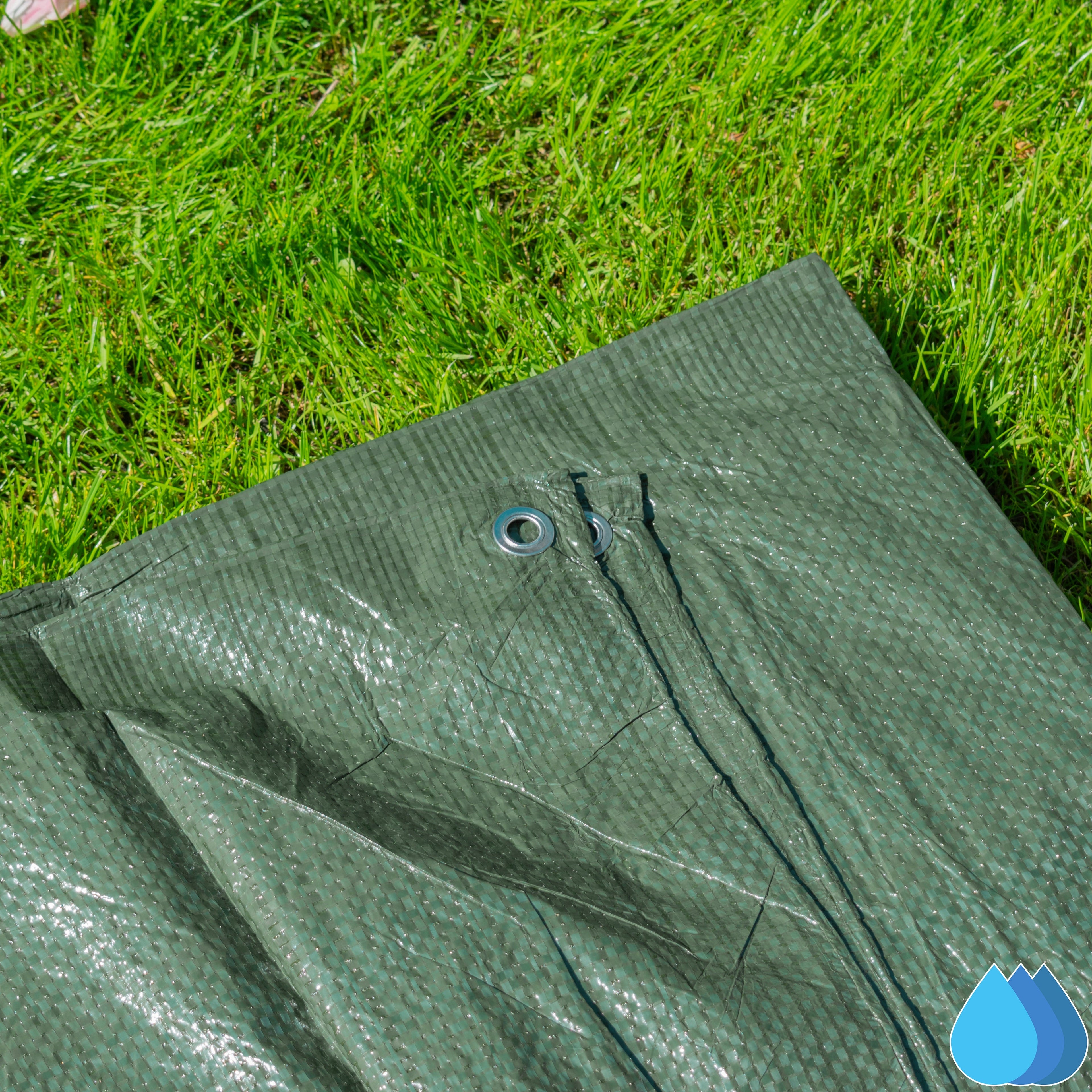 1.5m x 2m Green Tarpaulins, S-Grade 50 GSM-4
